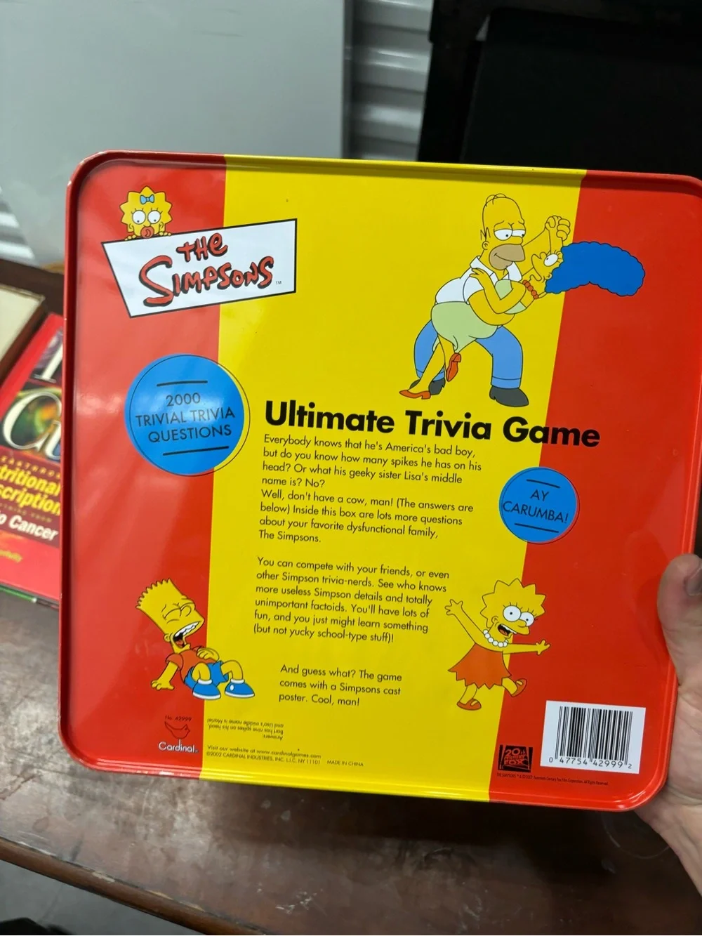 Cardinal The Simpsons Ultimate Trivia Game Tin 2003 Ages 8+ 2+ Players Poster